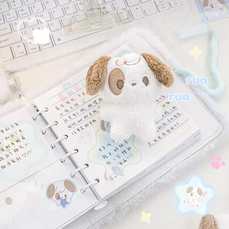Cartoon Diary Girls' Notebook Cute High Beauty Plush Dog Loopbook with Hanging Stickers Notebook Student Stationery Gift Set