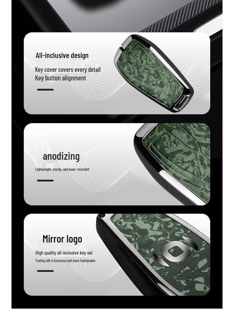 Changan Qiyuan A05/A06/A07 Key Cover - Q05 125MAX Remote Metal Shell with Leather Snap Button