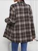 European American Women's Flannel Plaid Casual Loose Shirt Jacket