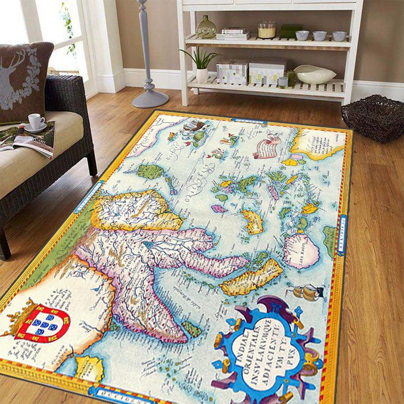 Ковер с навигационной картой древнего мира для гостиной, мягкий фланелевой коврик для спальни, противоскользящий коврик для ванной комнаты, детский игровой коврик