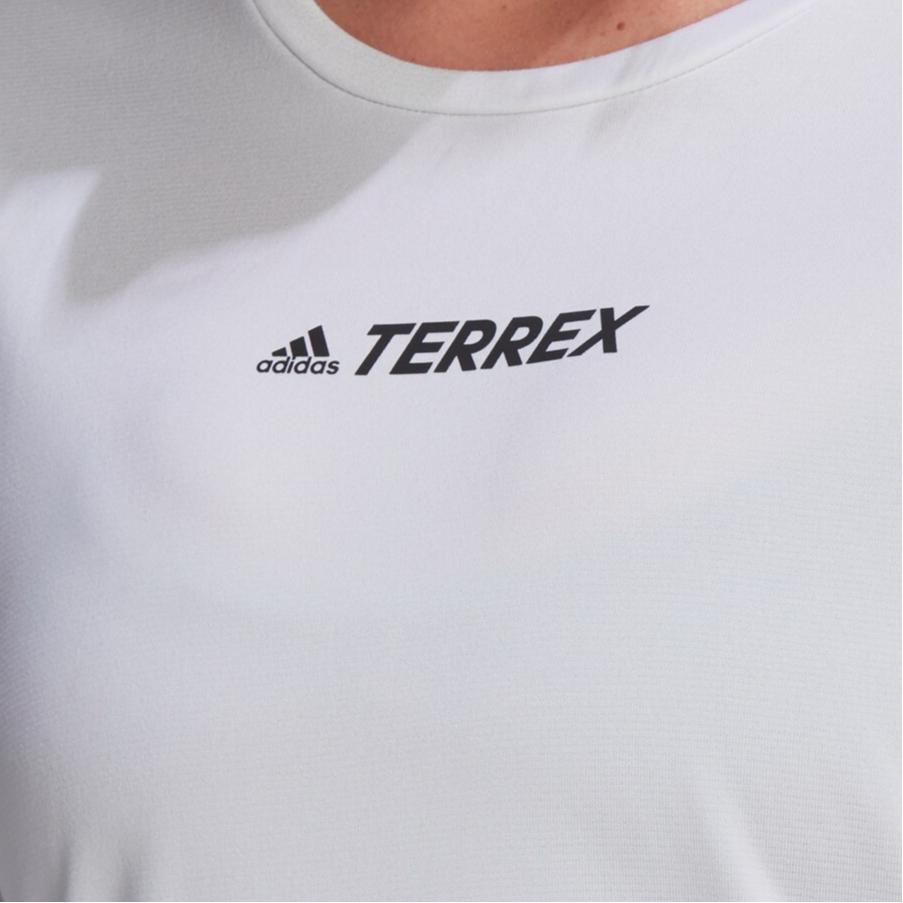 adidas Футболка Terrex W Mt для занятий спортом на открытом воздухе с круглым вырезом и короткими рукавами, белые женские топы H53387