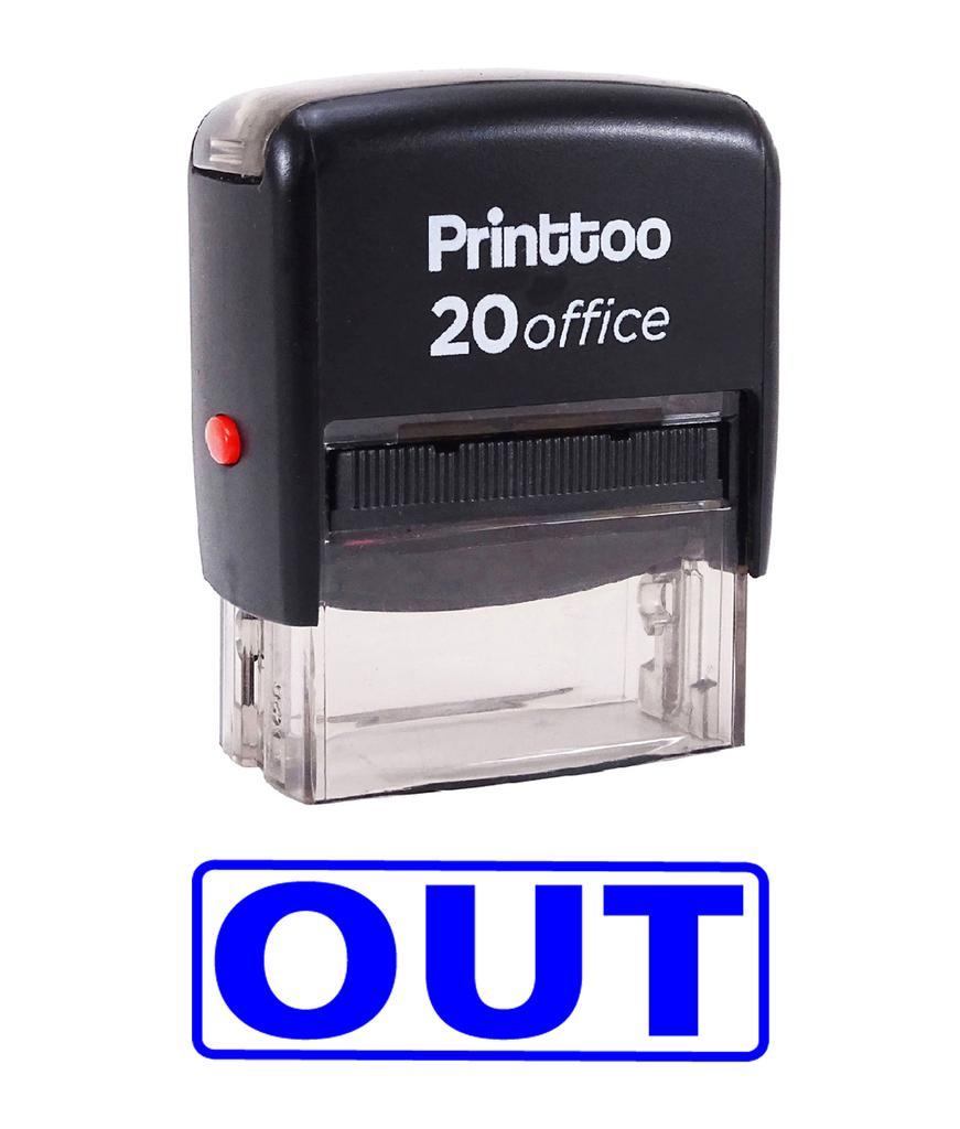 Printtoo Rubber Stamp Office Stationary OUT Self Inking Custom Stamp-Black