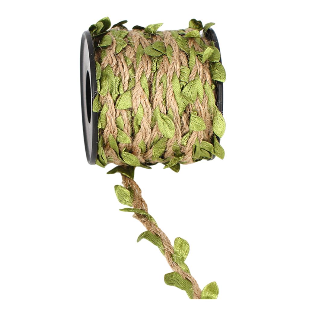 Натуральный шпагат 32,8 фута Искусственная лоза Лист Веревка Джутовая веревка для подвешивания Упаковка Свадебное украшение Садоводство