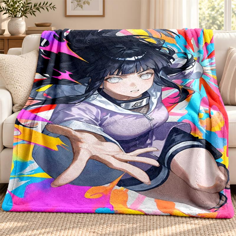 Hyuga Hinata blanket Flannel Blanket Soft Cozy Plush Throw for Sofa Bed Lightweight Home Decoration Outdoor camping