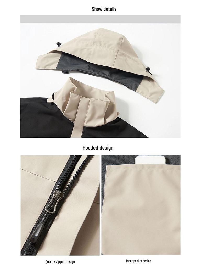 Unisex Windproof & Waterproof Outdoor Sports Jacket with Logo Print