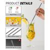 10 Pack Stainless Steel Straws for 40 oz Tumbler, 12" Reble Long Metal Straw with 2 Cleaner Brush 1 Carry Bag (5 Straight 5 Curved)