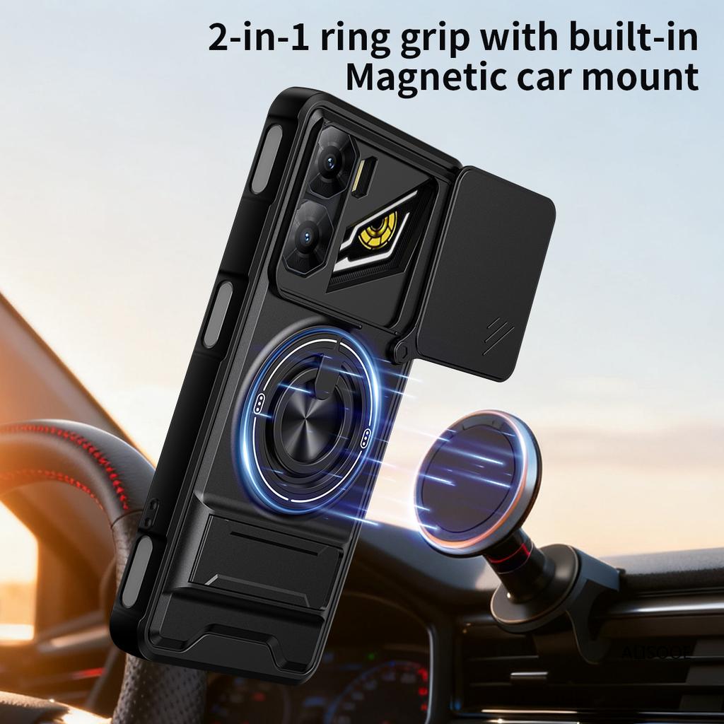 Чехол для Nubia Neo 3 5G Чехол Вращающийся Сдвижной Защита камеры Кольцо-подставка Противоударная крышка Capa Funda