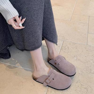 Версия из коровьей кожи~ Виноградная мать мужчины и женщины из той же кожи пробка Boken ленивые люди носят шлепанцы пара полушлепки обувь Birken