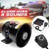 12V  400W 150dB 9 Tones Alarm Horn Loud Car Polices Siren + Mic PA Speaker Warning/Recording Electronic Bell Volume Adjustable