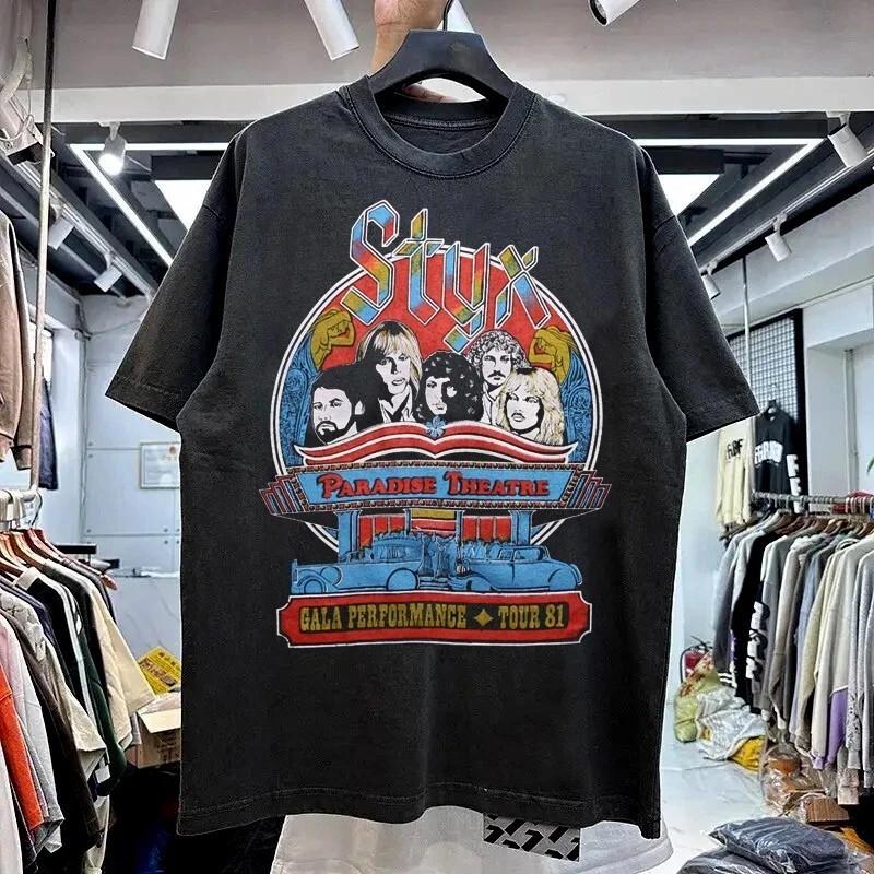 Styx Concert Tour 81 Black Short sleeve Rock band T shirt Unisex tee HOT NEW Unisex T-Shirt