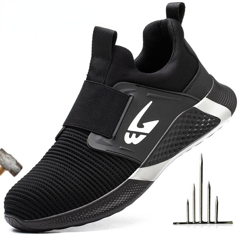 Men Work Shoes Steel Toe Shoes Anti-Puncture Work Sneakers Indestructible Work Boots Waterproof Upper