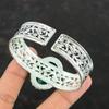 Faceted Zambian Emerald Cuff Bracelet Genuine Gemstone Bangle 925 Sterling Silver Bangle Adjustable Bangle Handmade Jewelry Engagement Gifts