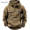 Hooded Warm Thick Men's Hoodie 2024 New Fashion Loose Multi-pocket Solid Color Long-sleeved Winter Casual Sweatshirt