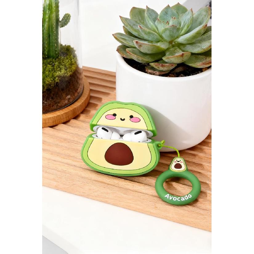 Cute Case for AirPods Pro3 Kawaii Cover Fun Design Shockproof Anime Adorable Anti-Fall Cases for AirPods Pro 3rd Generation for Women Men (Avocado)