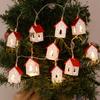 Christmas Wooden House LED String Light Xmas Tree Hanging Ornament,Christmas Decoration For Home Kids New Year Gift Navidad