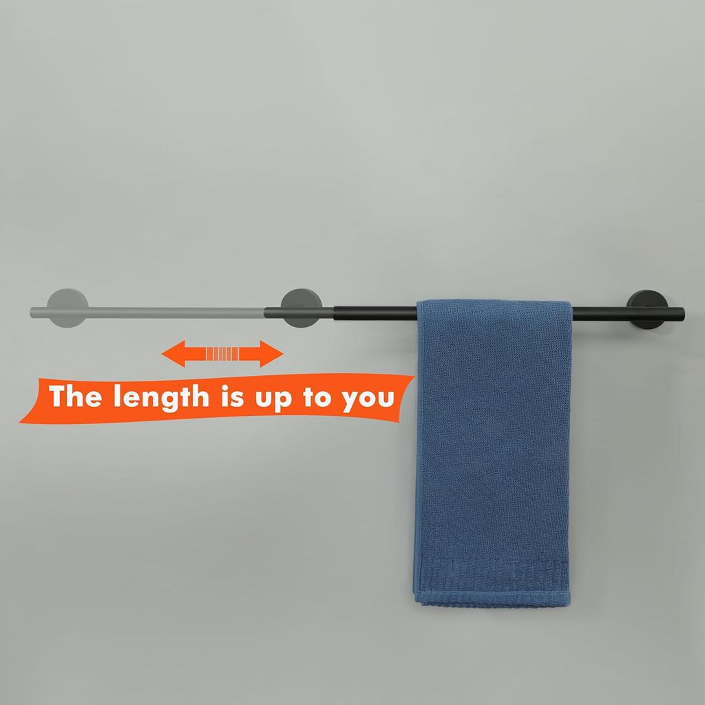 Регулируемые матовые черные держатели для полотенец из нержавеющей стали, одинарная вешалка для полотенец, настенный держатель для полотенец для ванной комнаты