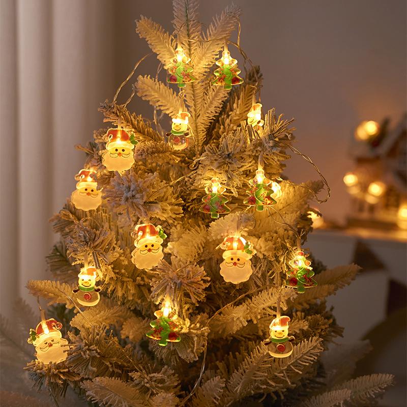 1,5 м 10 светодиодный рождественский светильник, гирлянда, снеговик, Санта-Клуас, рождественская елочная лампа, гирлянда, подвесные украшения, подвески, веселый рождественский декор