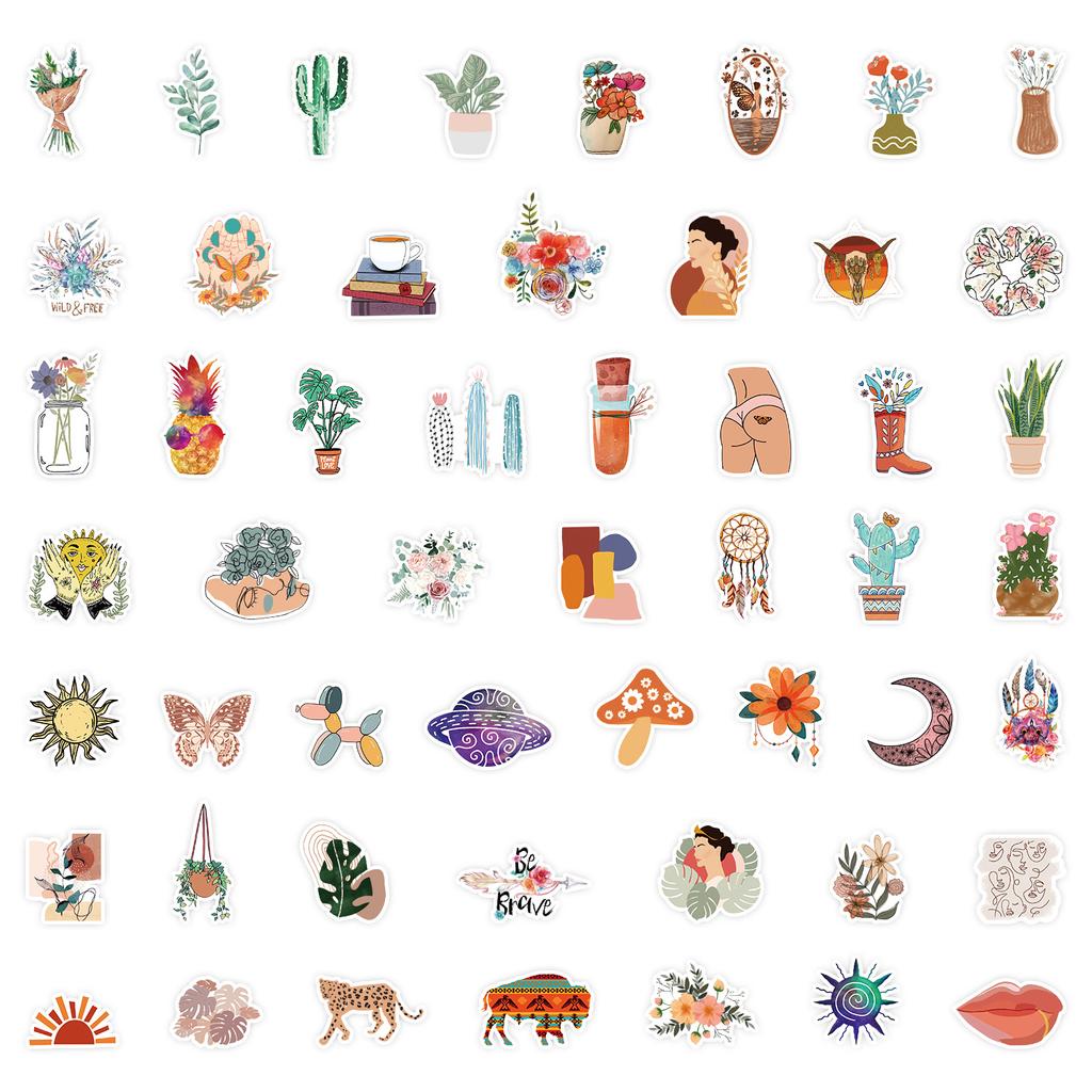 50 Bohemian Graffiti Stickers Luggage Car Notebook Refrigerator Waterproof Decorative Stickers