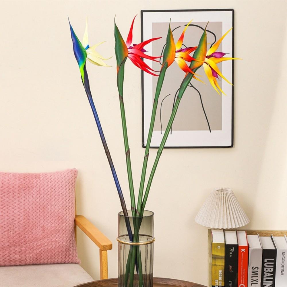 Искусственные цветы Стрелиция на длинном стебле, На ощупь как настоящие, Искусственные растения, Украшения для гостиной