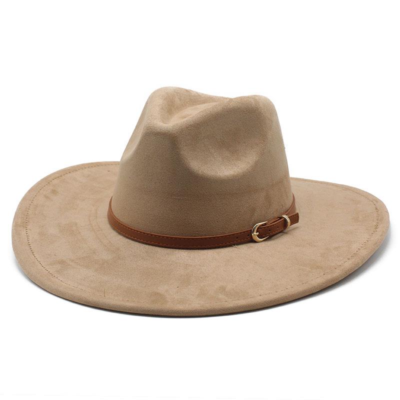 Замшевый цилиндр для мужчин и женщин, большая шляпа с карнизом, плоская кромка, джазовая шляпа