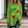 Women's Casual  Plus SizeLong Sleeved Round Neck Christmas  Printing T-shirt Top Pullover