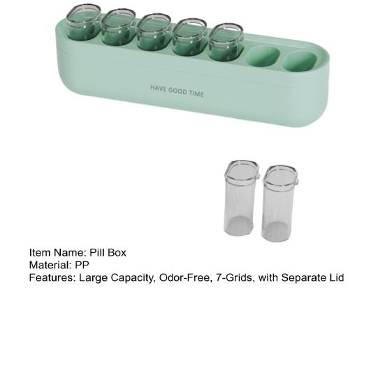 Мини-портативная коробка для таблеток, большая емкость, без запаха, 7 сеток, с отдельной крышкой, пыленепроницаемые коробки для таблеток на одну неделю