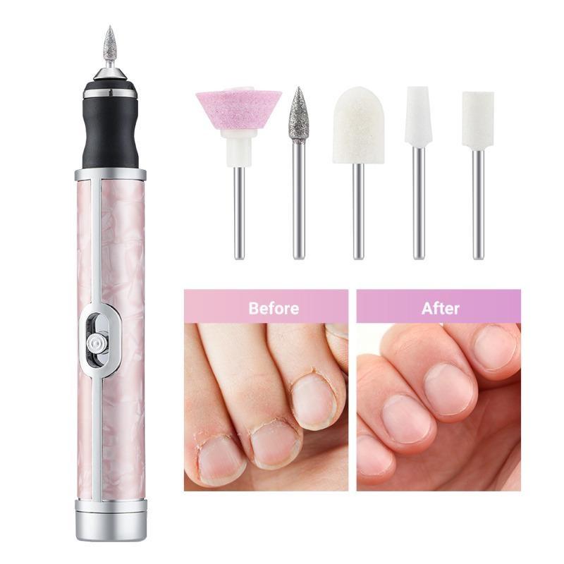 Беспроводная электрическая дрель для ногтей, портативная USB перезаряжаемая электрическая пилочка для ногтей, набор фрез для ногтей, инструменты для маникюра и педикюра