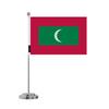 Drapeau De Bureau - Maldives - 14 X 21 Cm - Polyester - Impression Recto/verso - Acier Inoxydable