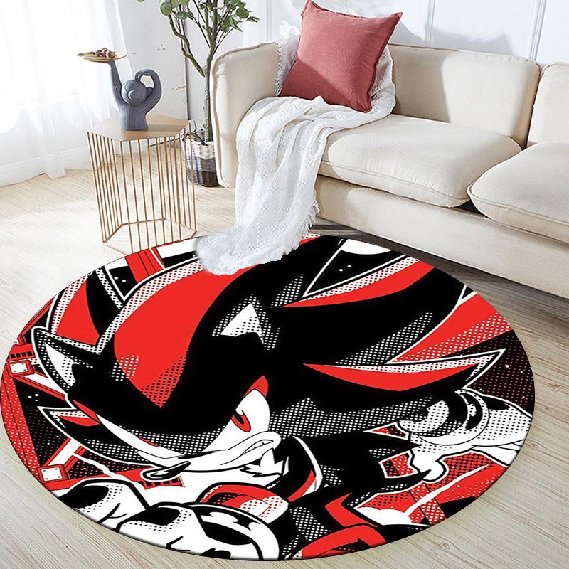 Sonic the Hedgehog,Round Area Rug,Carpet Rug for Living Room Bedroom Sofa Playroom Decor,Non-slip Floor Mat