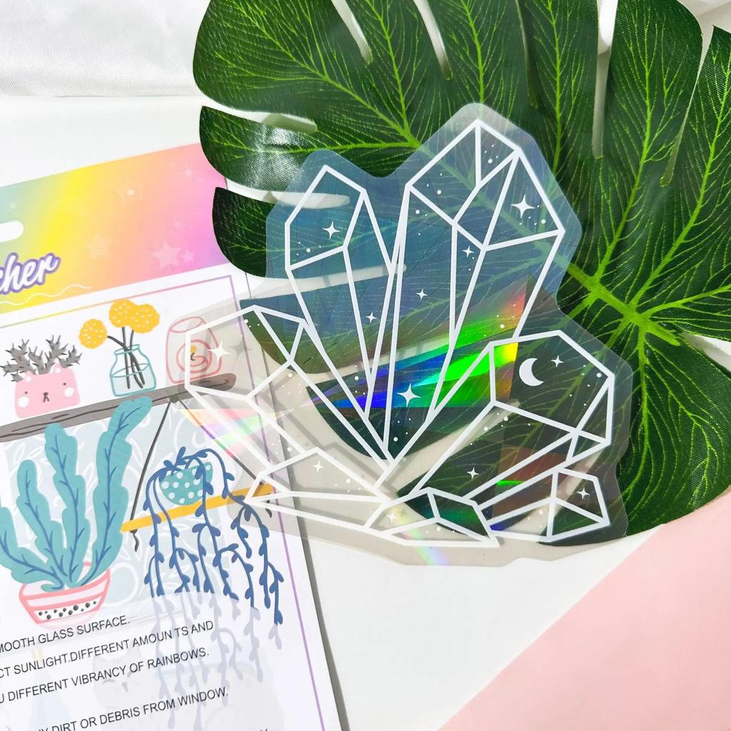 Красочная наклейка на окно, Ловец Солнца, радужная призма, бабочка, статическая стеклянная наклейка, ПВХ, противоударное стекло, домашний декор