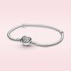 925 Sterling Silver Bracelet Moments Sparkling  Moments Mouse Heart Clasp Snake Chain Bracelet Women for Jewelry DIY Charm Bead