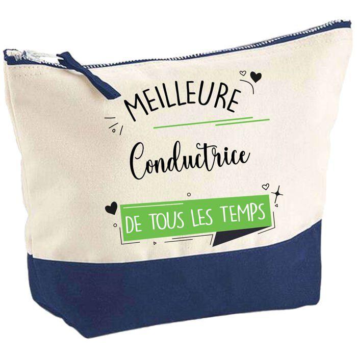Trousse de maquillage - PLANETEE - Meilleure Conductrice (fond bleu) - Grand format - Coton - Impression HD