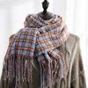 Сладкий клетчатый шарф зимний женский имитация кашемира теплый шарф женский средней длины и длинный шарф-шаль