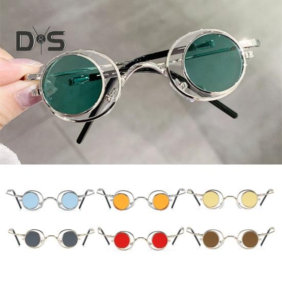 Круглые солнцезащитные очки с откидной оправой, маленькие круглые поляризованные очки для мужчин и женщин, ретро-панк, солнцезащитные очки UV400 для вечеринки в стиле рейв