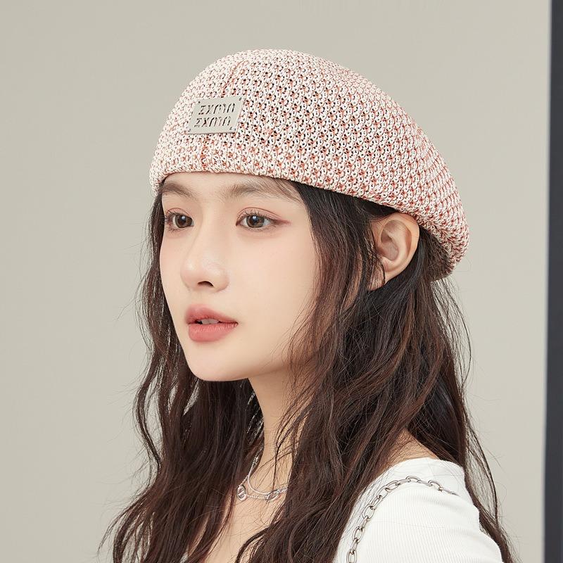 Новый берет женский летний полый дышащий для маленького лица шляпа художника с надписями универсальная для большого обхвата головы модная шляпа