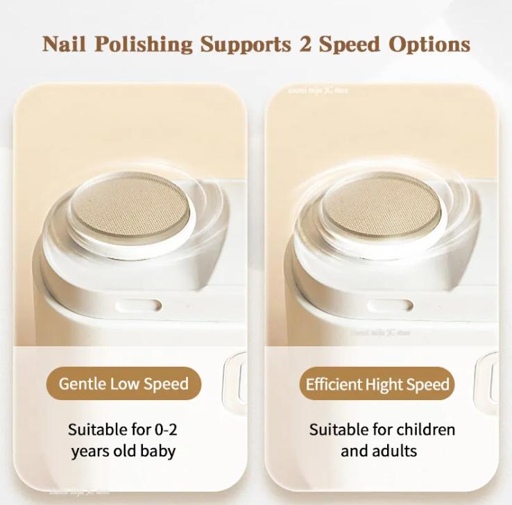 Оригинальная электрическая машинка для стрижки ногтей XIAOMI Mijia с подсветкой, автоматический триммер для ногтей 2 в 1, полировка, шлифовка ногтей, уход за ногтями