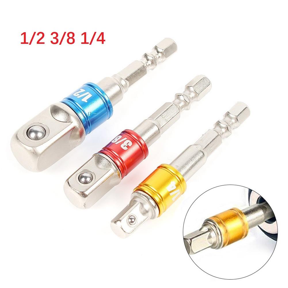 Набор адаптеров для сверл с шестигранным хвостовиком для ударного гайковерта - удлинитель для сверл с квадратным хвостовиком, 1/4", 3/8", 1/2 дюйма