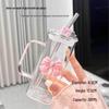 Стеклянный стакан для напитков с мультяшным рисунком и дизайном в виде бабочки (розовый)