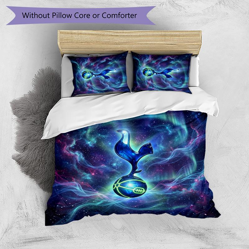Tottenham Hotspur Pattern Printed 3PCS Bedding Set Soft Skin-Friendly Washable Duvet Cover & Pillowcases Set All Season Bedroom
