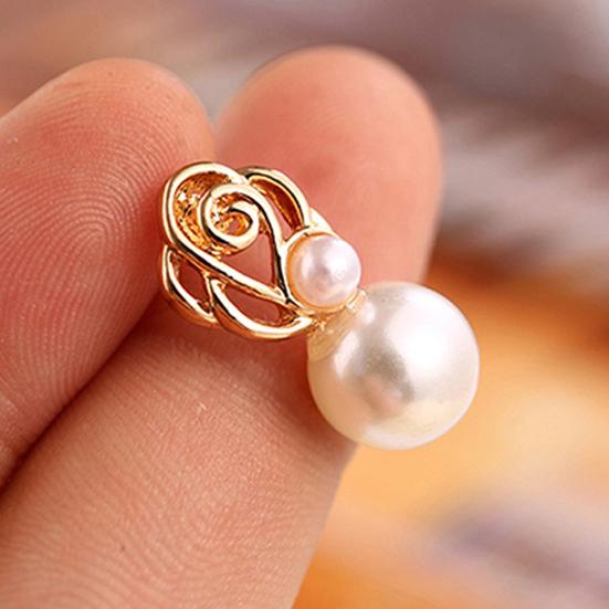 Women Faux Pearl Ear Studs Earrings Wedding Party Bride Ear Jewelry
