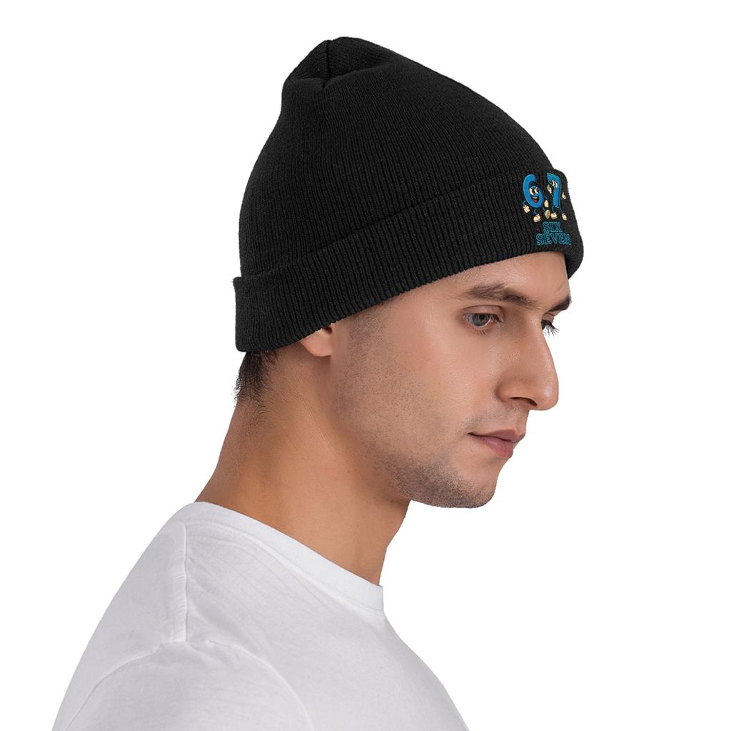 67 Six Seven Meme Knitted Hat for Women Men Beanies Winter Hat Acrylic Warm Caps