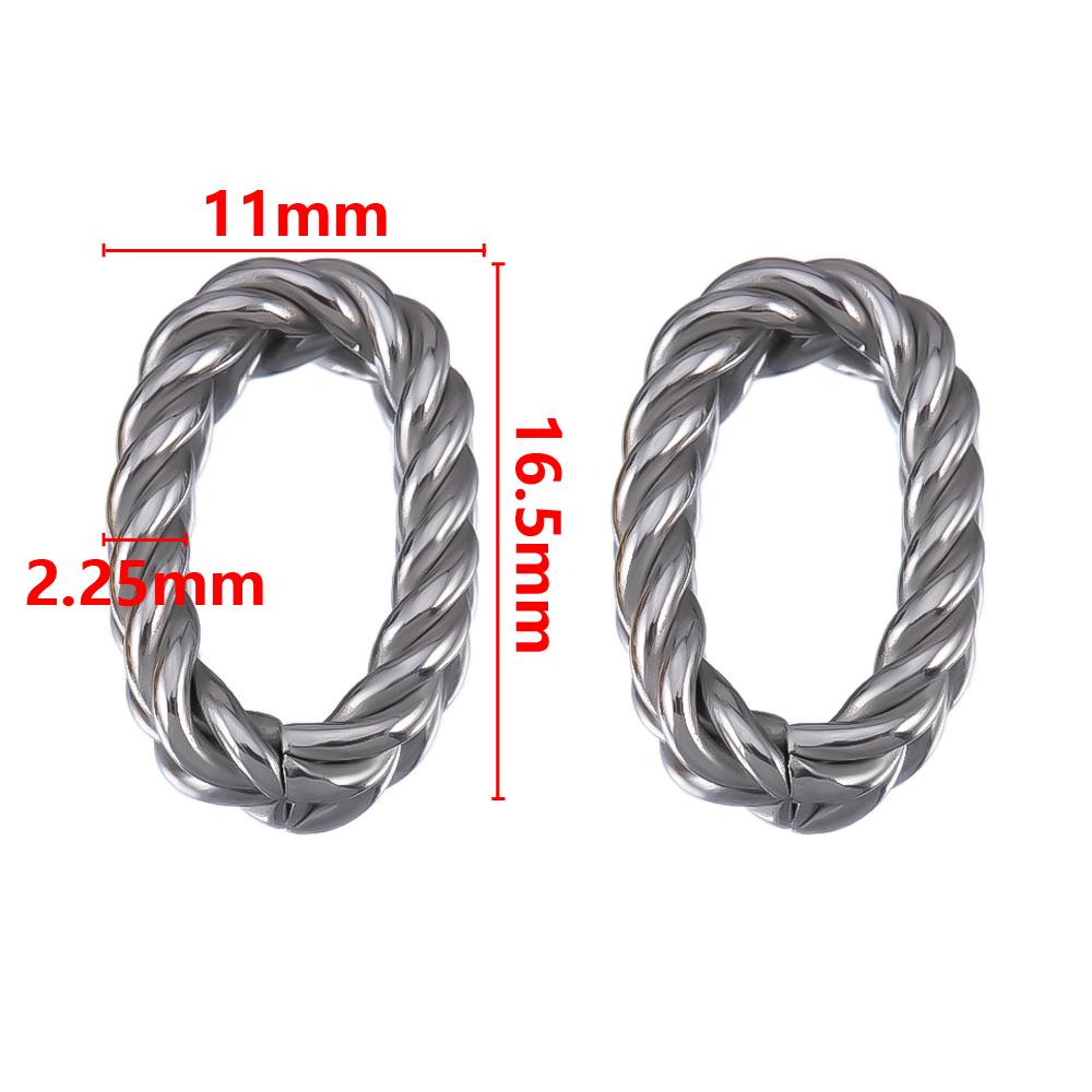 10pcs 20pcs Stainless Steel Oval Charms Geometric Connectors Jewelry Making Necklace Bracelets Twist Open Connection Jump Rings
