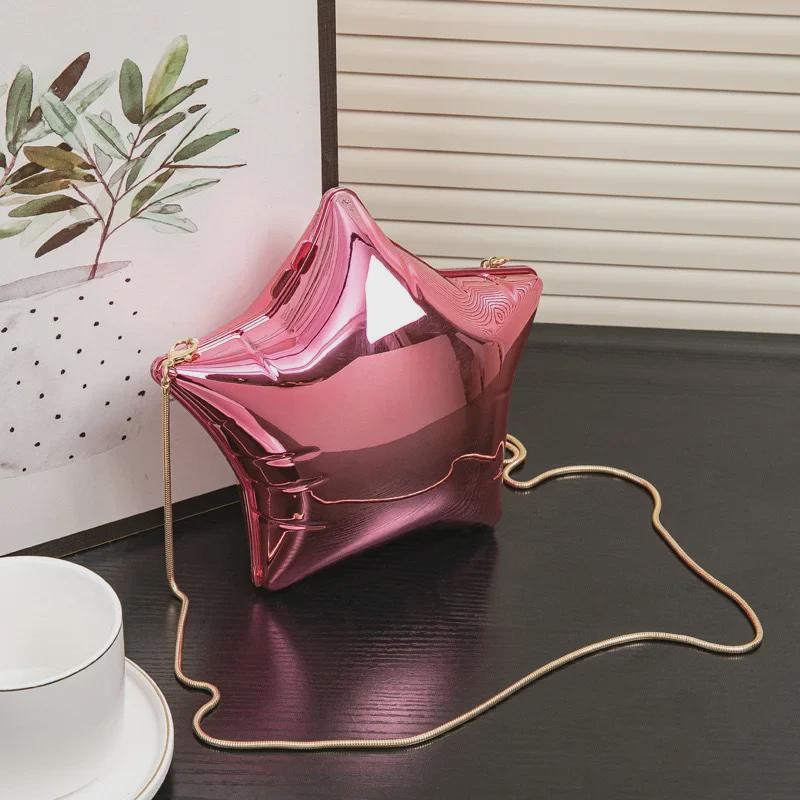 2024 Summer Star Chain Crossbody Clutch - Acrylic Mini Evening Bag with Lipstick Holder