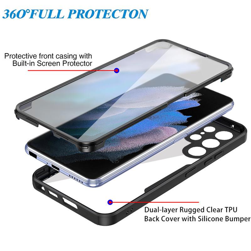 Чехол для телефона с полной защитой на 360° для Samsung Galaxy S24 S23 S22 S21 Ultra Plus FE Противоударные чехлы для Samsung A55 A54 A35 A25