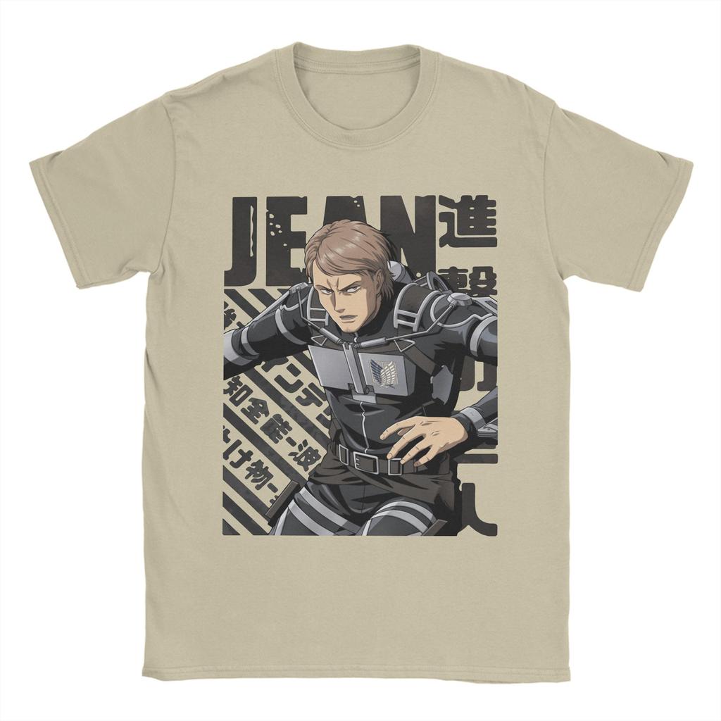 Мужские футболки Shingeki no Kyojin Джин Кирштейн AOT Атака титанов Хлопковая одежда Футболка с коротким рукавом и круглым вырезом Футболки