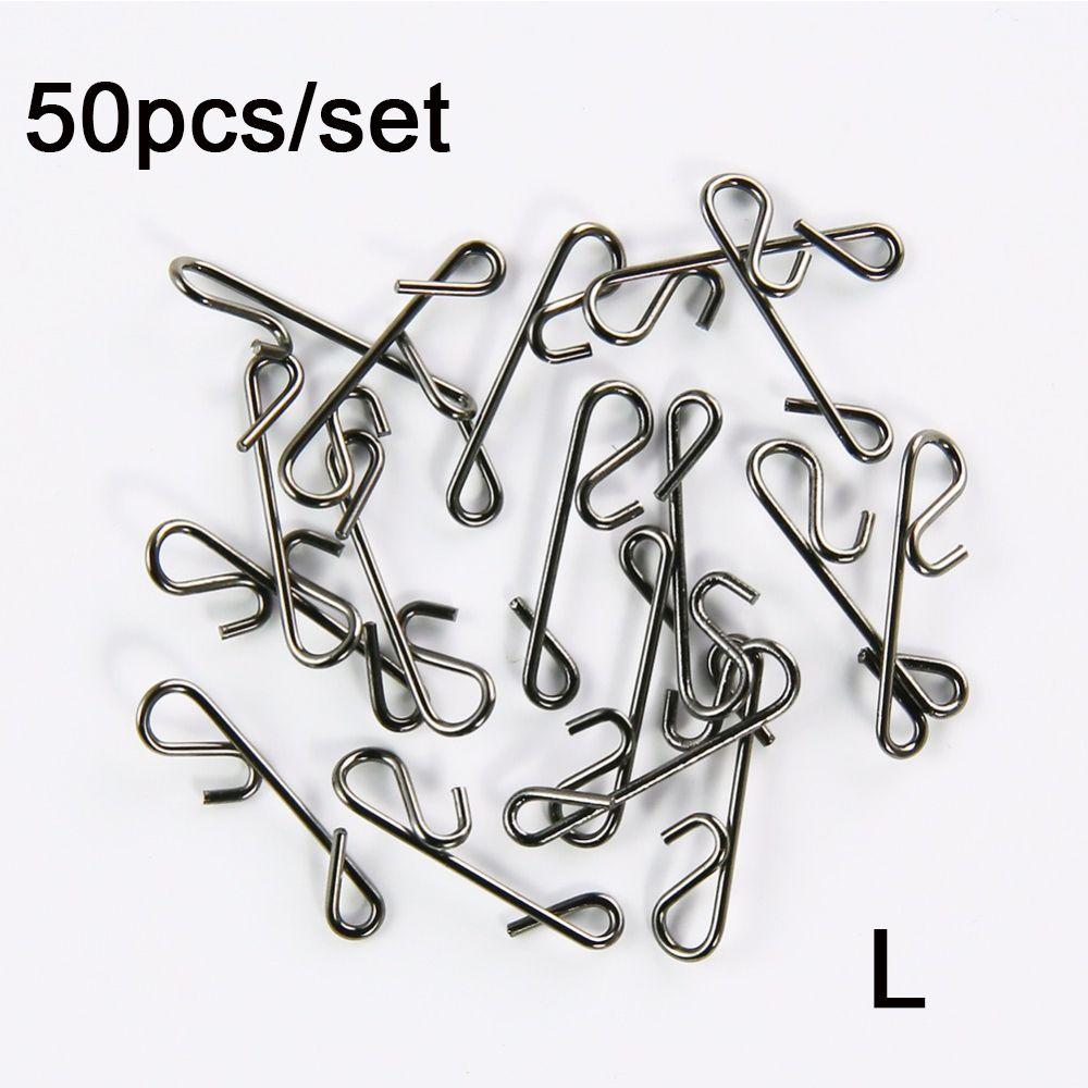 50 шт. Новые портативные прочные быстросъемные рыболовные подвесные застежки-карабины из нержавеющей стали, бочковые вертлюжки