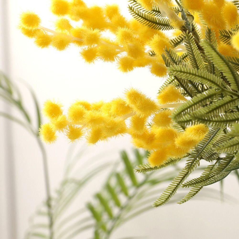 Table Cherry Mimosa For Home Decor Spray Fake Flower Artificial Plant Artificial Flower Fake Acacia