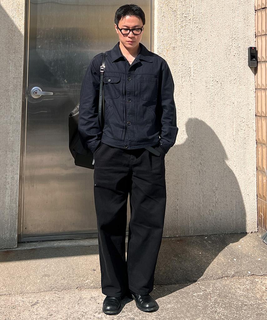 TMAKER Belted Washed Cotton Pants Bk