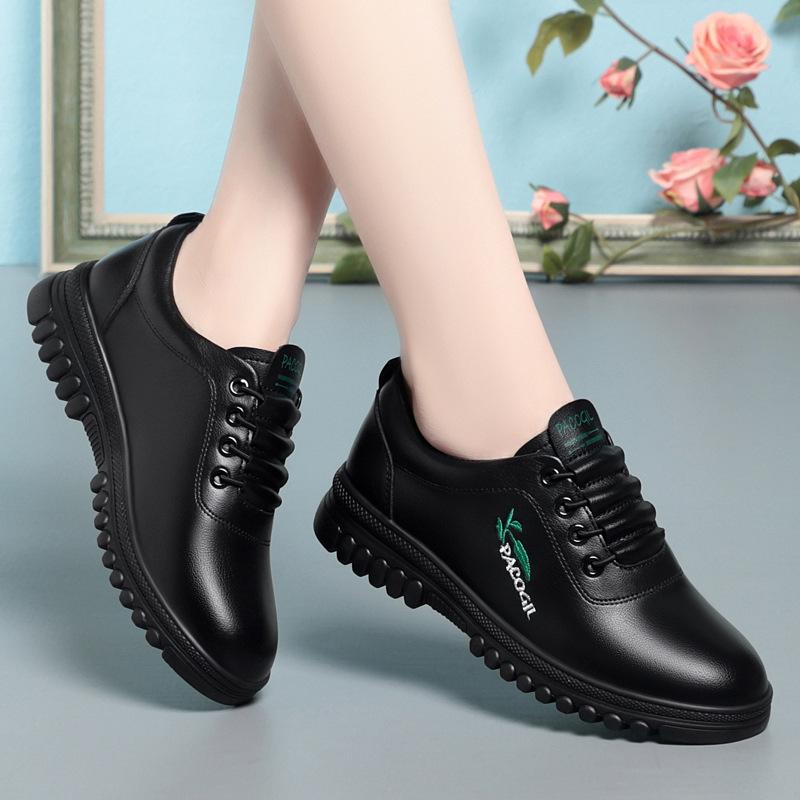 Спортивная повседневная обувь Мягкая кожа Мягкая подошва Удобная дорожная кожаная обувь Женская обувь Легкая обувь