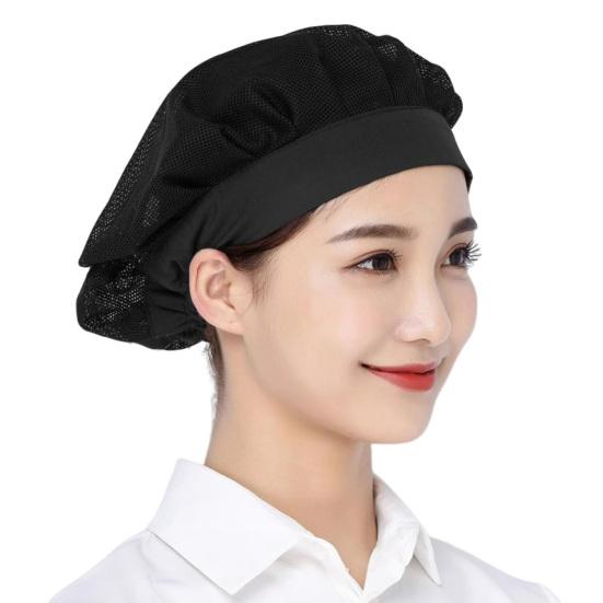 Поварской колпак унисекс для кухни, колпак для ресторана отеля, поварской колпак с хорошей воздухопроницаемостью, ажурный сетчатый однотонный колпак для официанта, повара, мастерской, фабрики